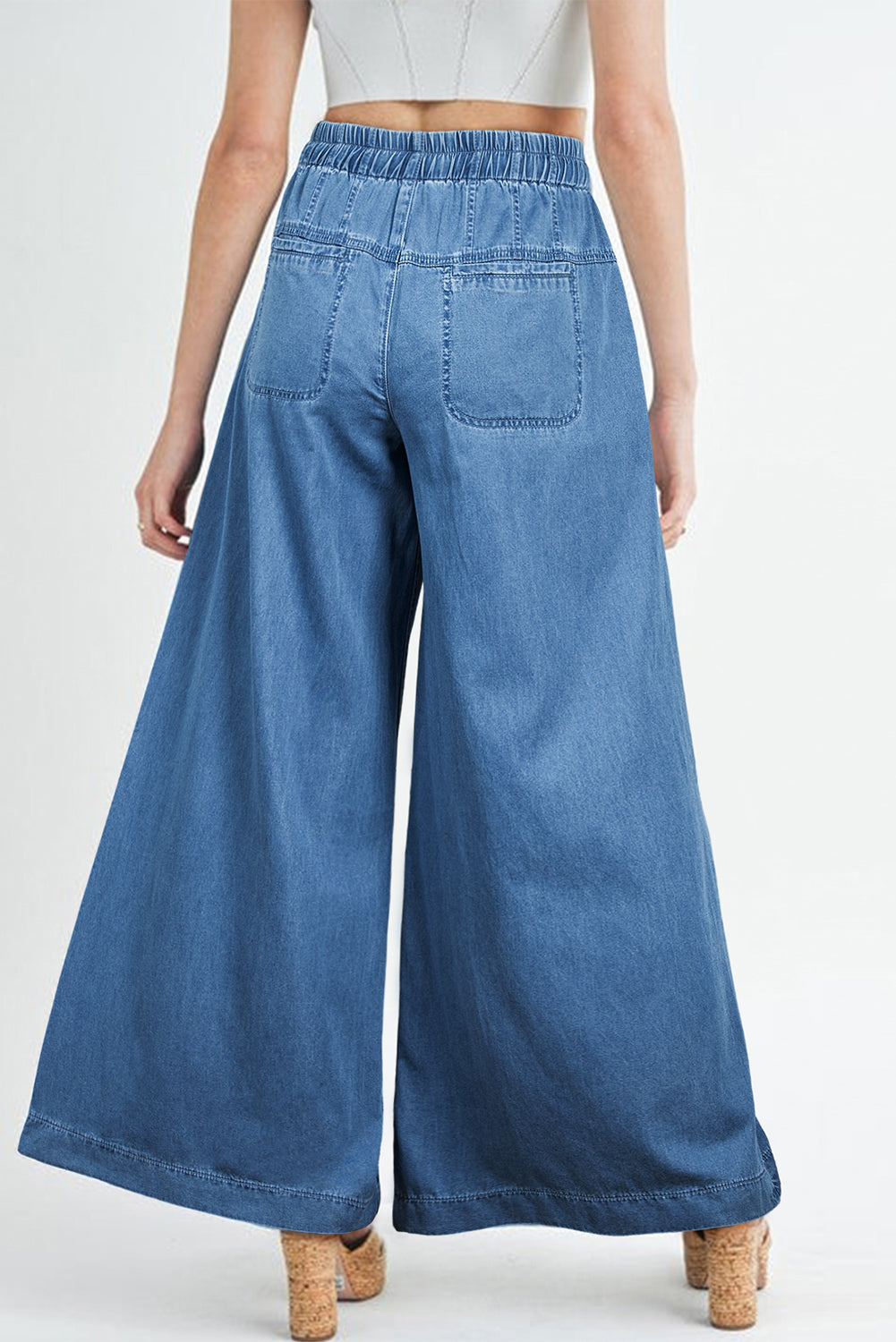 Carbon Grey Washed Wide Leg Jeans
