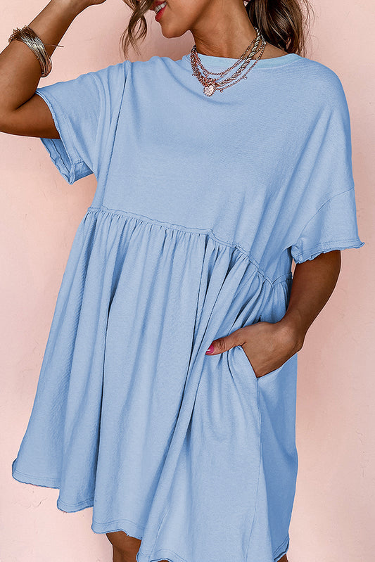 Sky Blue Babydoll Dress