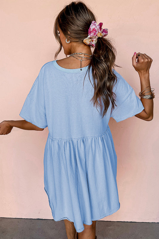 Sky Blue Babydoll Dress